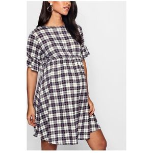 Boohoo Plaid Mini Dress - Black and White